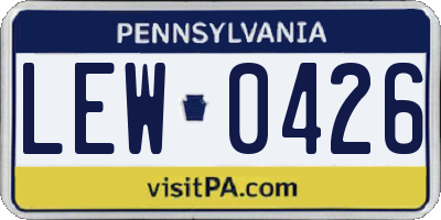 PA license plate LEW0426