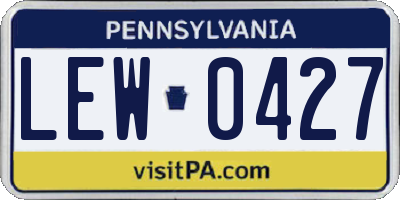 PA license plate LEW0427