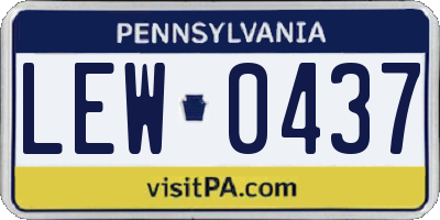 PA license plate LEW0437