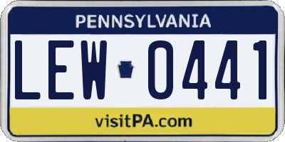 PA license plate LEW0441