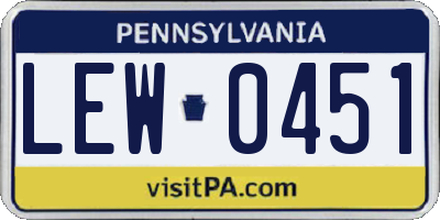 PA license plate LEW0451