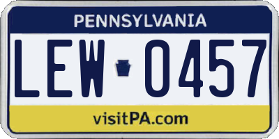 PA license plate LEW0457