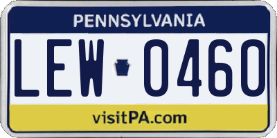 PA license plate LEW0460