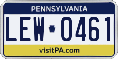 PA license plate LEW0461
