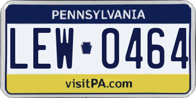PA license plate LEW0464