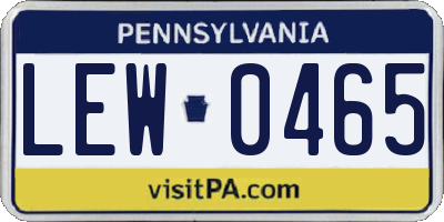 PA license plate LEW0465