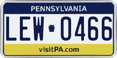 PA license plate LEW0466
