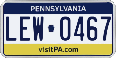 PA license plate LEW0467