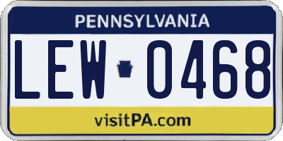 PA license plate LEW0468