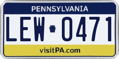 PA license plate LEW0471
