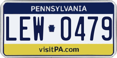 PA license plate LEW0479