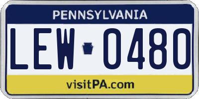 PA license plate LEW0480