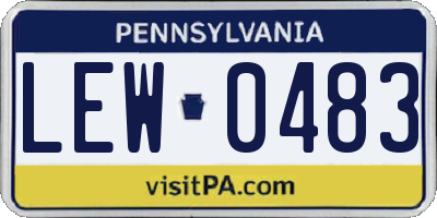 PA license plate LEW0483