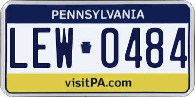 PA license plate LEW0484
