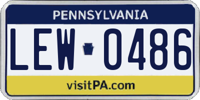 PA license plate LEW0486
