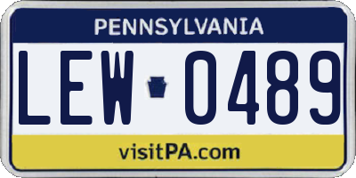 PA license plate LEW0489