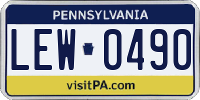 PA license plate LEW0490