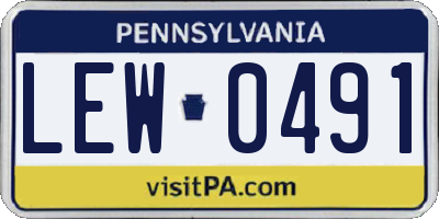 PA license plate LEW0491