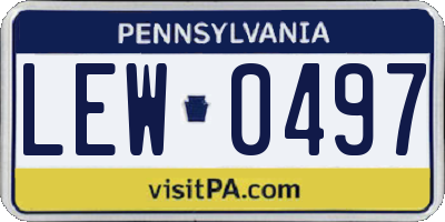 PA license plate LEW0497