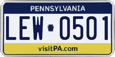 PA license plate LEW0501