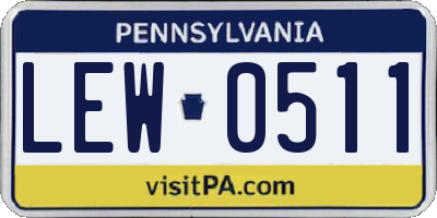 PA license plate LEW0511