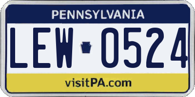 PA license plate LEW0524