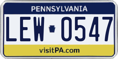PA license plate LEW0547