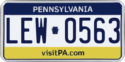 PA license plate LEW0563