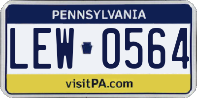 PA license plate LEW0564
