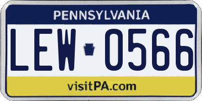 PA license plate LEW0566
