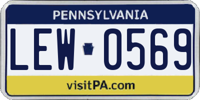 PA license plate LEW0569