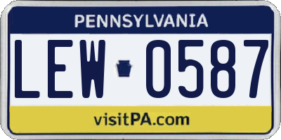 PA license plate LEW0587