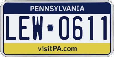 PA license plate LEW0611