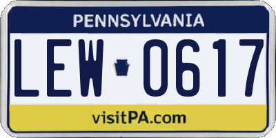 PA license plate LEW0617