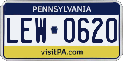 PA license plate LEW0620