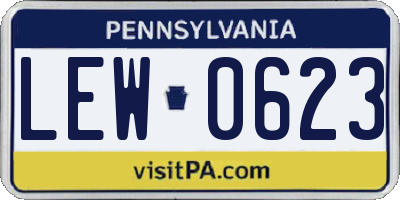 PA license plate LEW0623