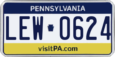 PA license plate LEW0624