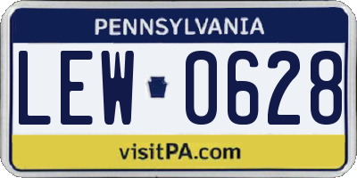 PA license plate LEW0628