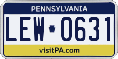 PA license plate LEW0631