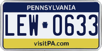 PA license plate LEW0633