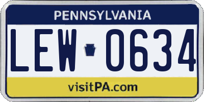 PA license plate LEW0634