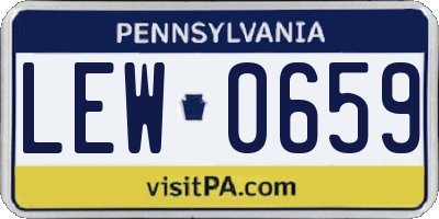 PA license plate LEW0659