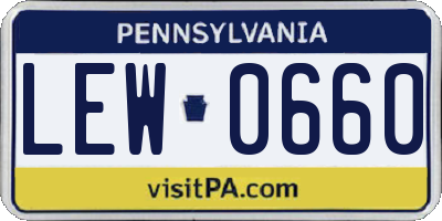 PA license plate LEW0660
