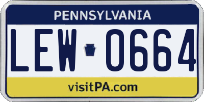 PA license plate LEW0664