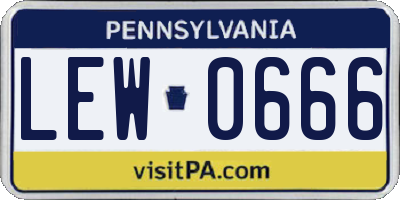 PA license plate LEW0666