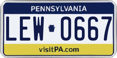 PA license plate LEW0667