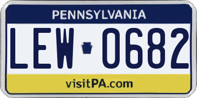 PA license plate LEW0682