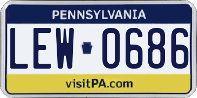 PA license plate LEW0686