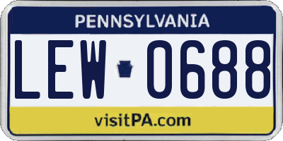 PA license plate LEW0688