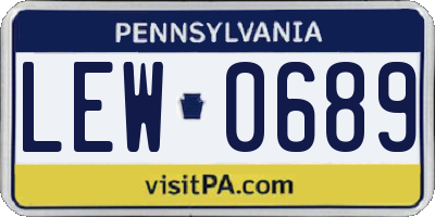 PA license plate LEW0689